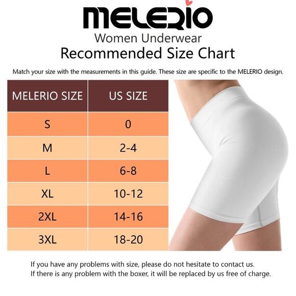 Melerio Womens Slip Shorts No Show Seams Black Sz Small - Picture 8 of 8